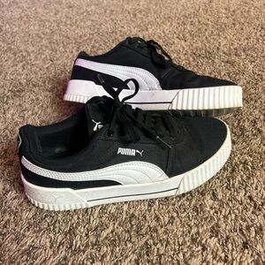 Puma Black and White platform Sneakers